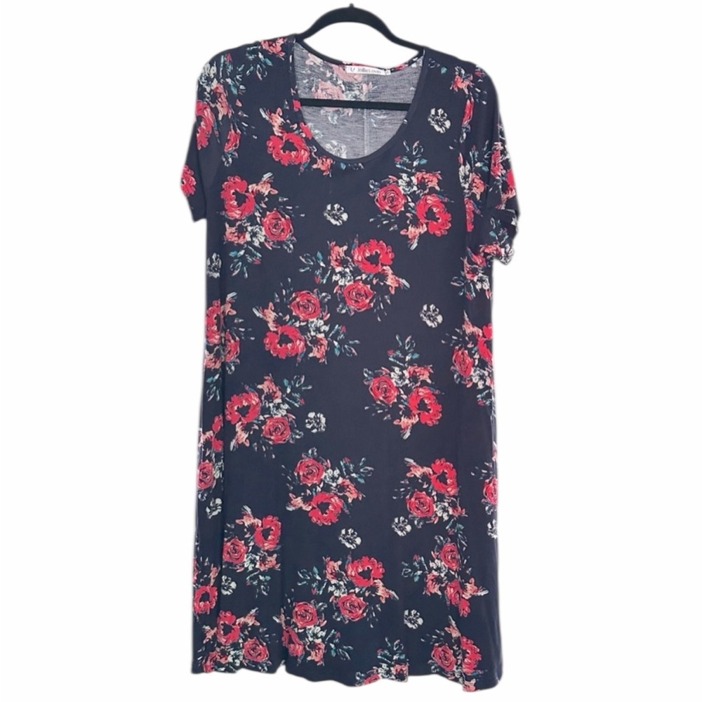 JollieLovin Plus Size Summer T-Shirt Dress for Curvy Women - Size 1X - Pre-Loved